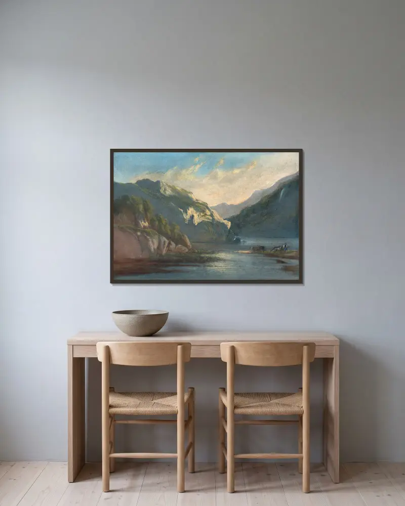 Berglandschaft von Elisabeth Louise Vigée Le Brun gerahmt an einer Wand