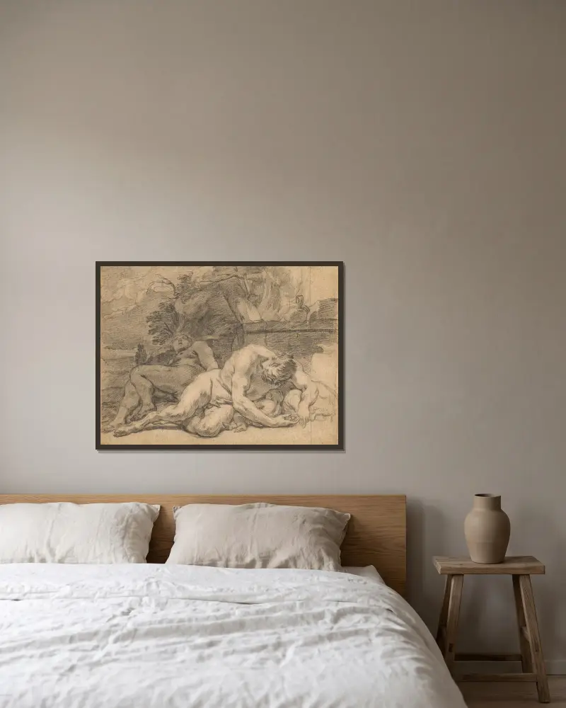 Noc, Charles Le Brun w ramie na ścianie