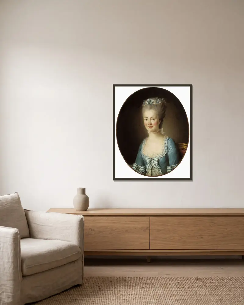 Porträtt av ung kvinna av Elisabeth Louise Vigée Le Brun inramad på en vägg
