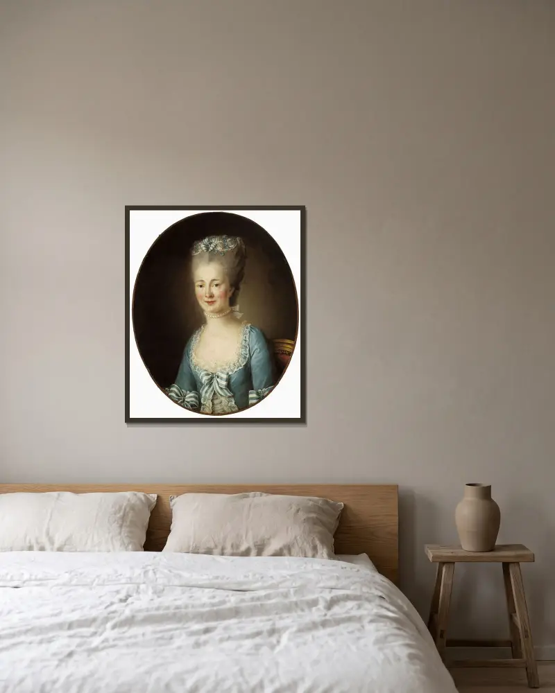 Porträtt av ung kvinna av Elisabeth Louise Vigée Le Brun inramad på en vägg