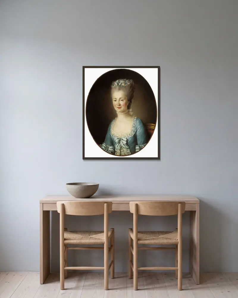 Porträtt av ung kvinna av Elisabeth Louise Vigée Le Brun inramad på en vägg