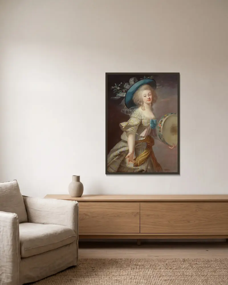 Porträtt av en dansös av Elisabeth Louise Vigée Le Brun inramad på en vägg