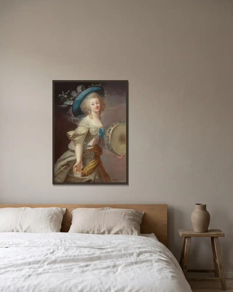Porträtt av en dansös av Elisabeth Louise Vigée Le Brun inramad på en vägg
