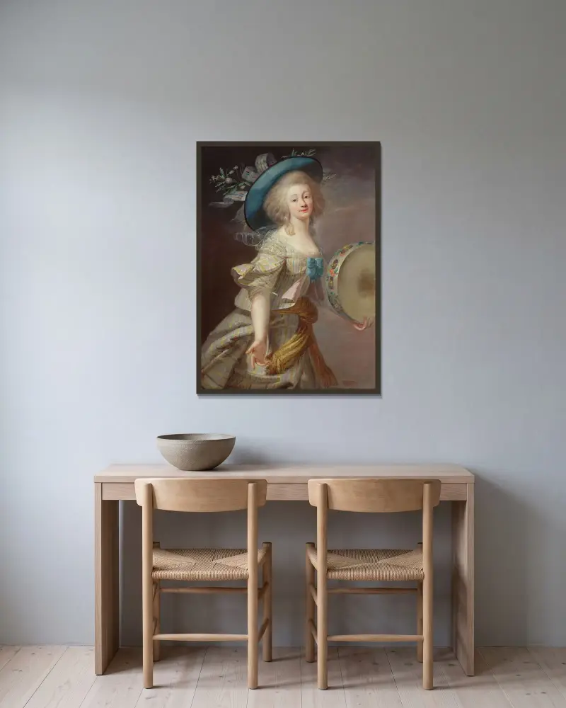 Porträtt av en dansös av Elisabeth Louise Vigée Le Brun inramad på en vägg