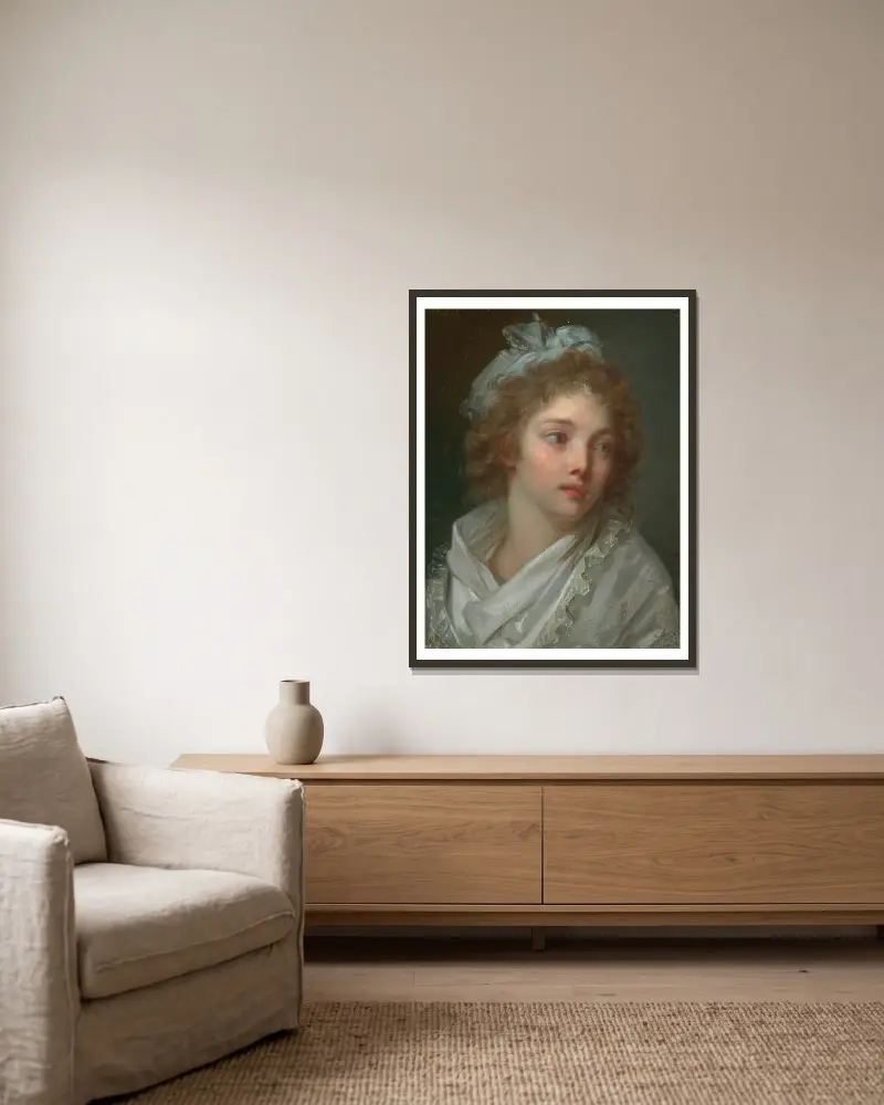 Portrait of a young lady av Elisabeth Louise Vigée Le Brun inramad på en vägg