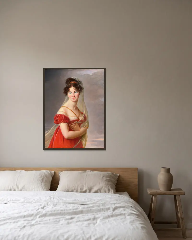 Portrait Of Aglaé Angélique Gabrielle av Elisabeth Louise Vigée Le Brun inramad på en vägg