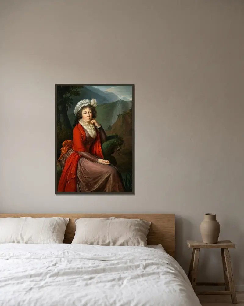 Porträt der Gräfin Maria Theresia Bucquoi, geb. Parr von Elisabeth Louise Vigée Le Brun gerahmt an einer Wand