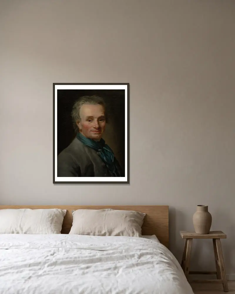 Portrait of Jean-Baptiste Lemoyne the Younger av Elisabeth Louise Vigée Le Brun inramad på en vägg