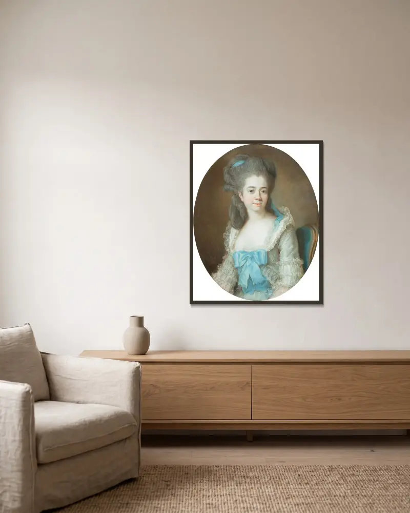 Portrait of Madame Aignan de Sanlot av Elisabeth Louise Vigée Le Brun inramad på en vägg