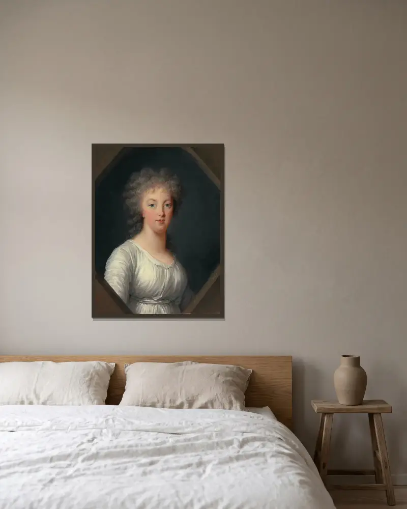 Porträtt av Marie Antoinette (1755–1793) av Elisabeth Louise Vigée Le Brun inramad på en vägg