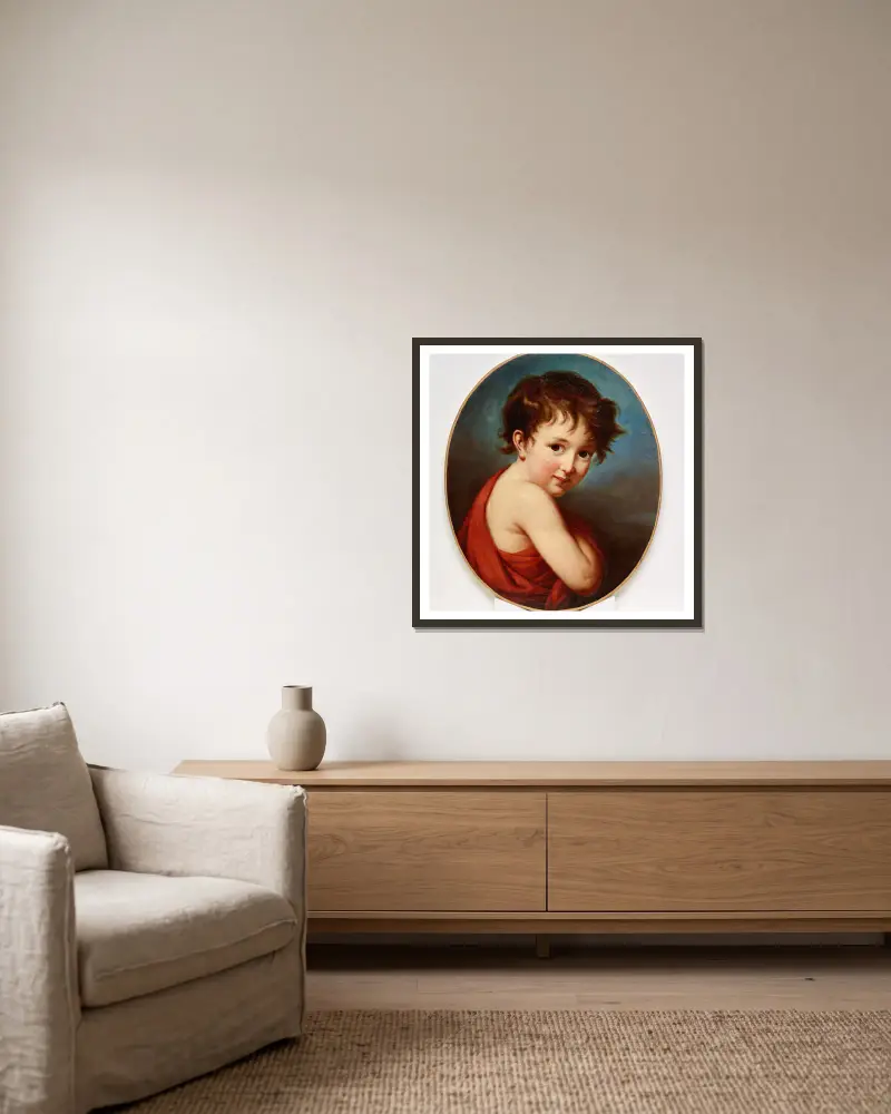 Portrait of Michel av Elisabeth Louise Vigée Le Brun inramad på en vägg