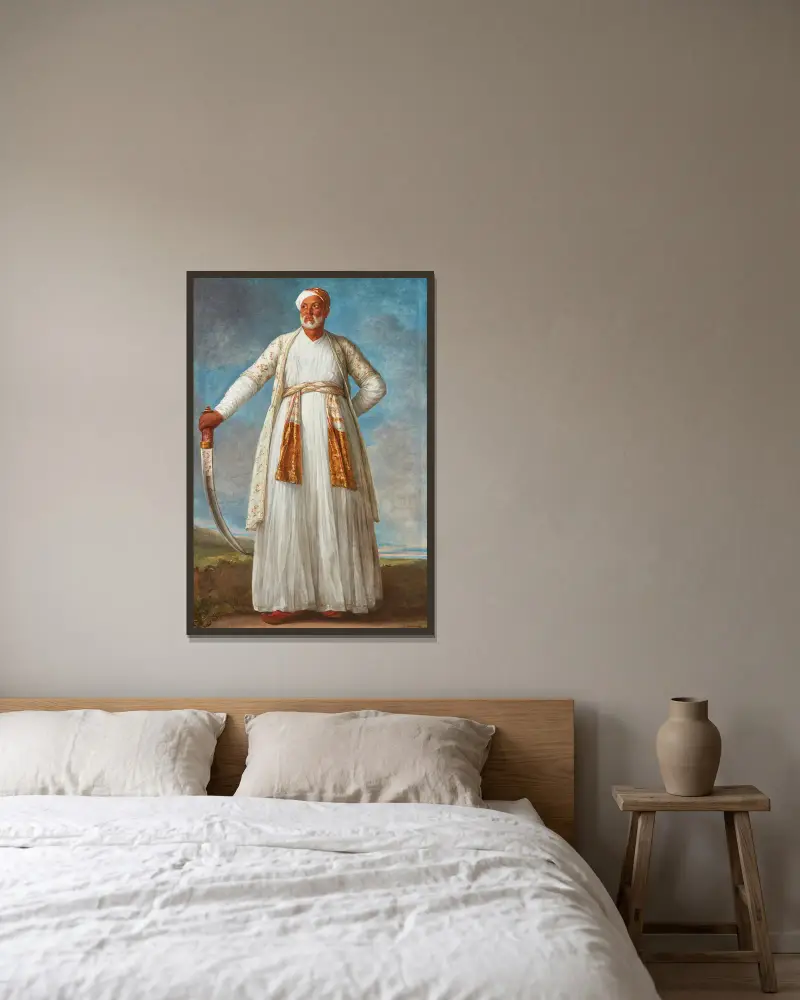 Portrait Of Muhammad Dervish Khan av Elisabeth Louise Vigée Le Brun inramad på en vägg