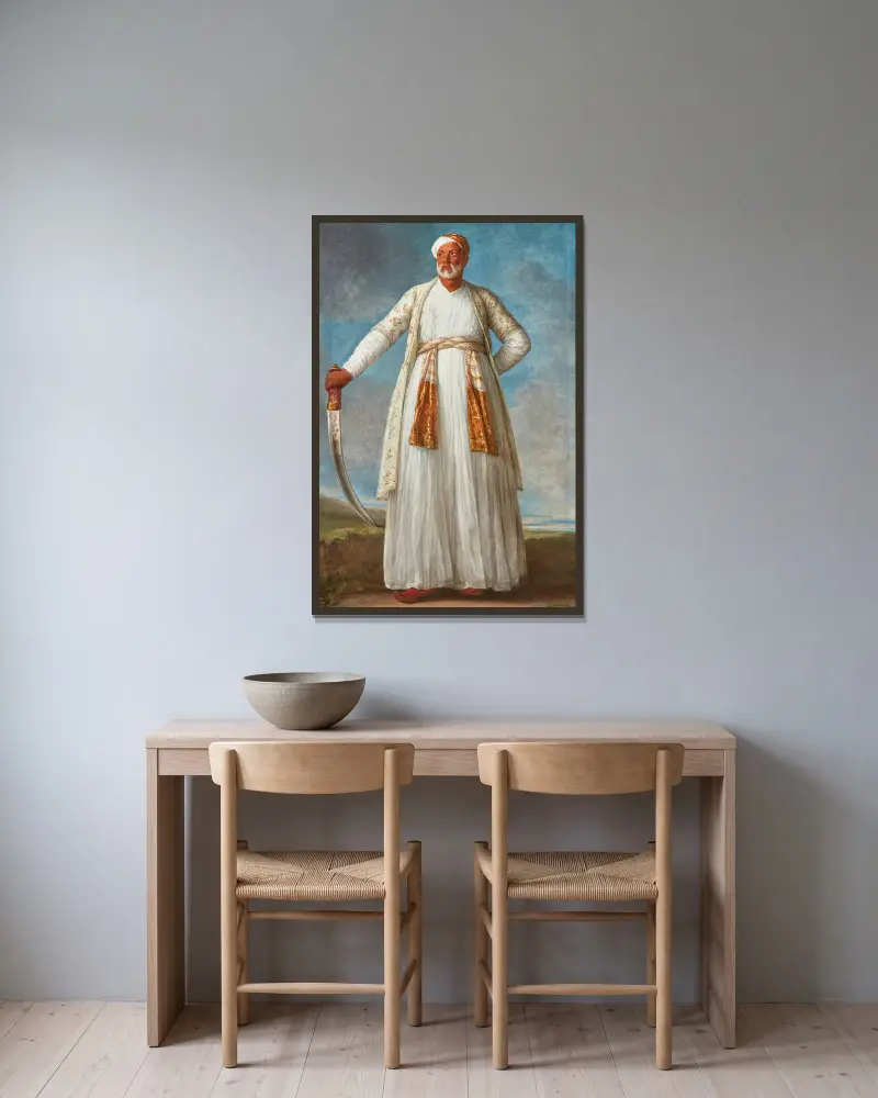 Portrait Of Muhammad Dervish Khan av Elisabeth Louise Vigée Le Brun inramad på en vägg