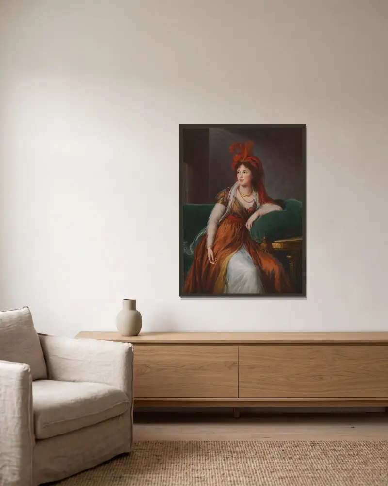 Portret księżniczki Anny Aleksandrownej Golicyn, Elisabeth Louise Vigée Le Brun w ramie na ścianie