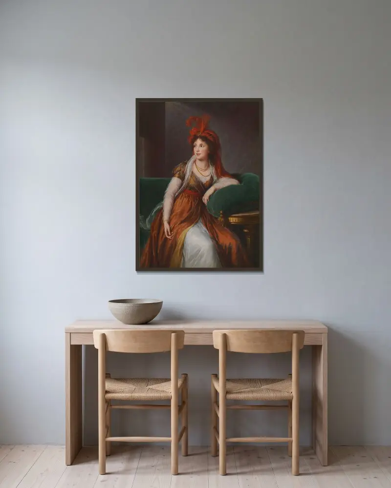 Portret księżniczki Anny Aleksandrownej Golicyn, Elisabeth Louise Vigée Le Brun w ramie na ścianie