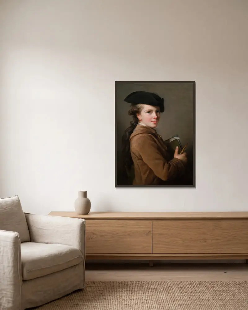 Umělcův bratr, Elisabeth Louise Vigée Le Brun v rámu na stěně