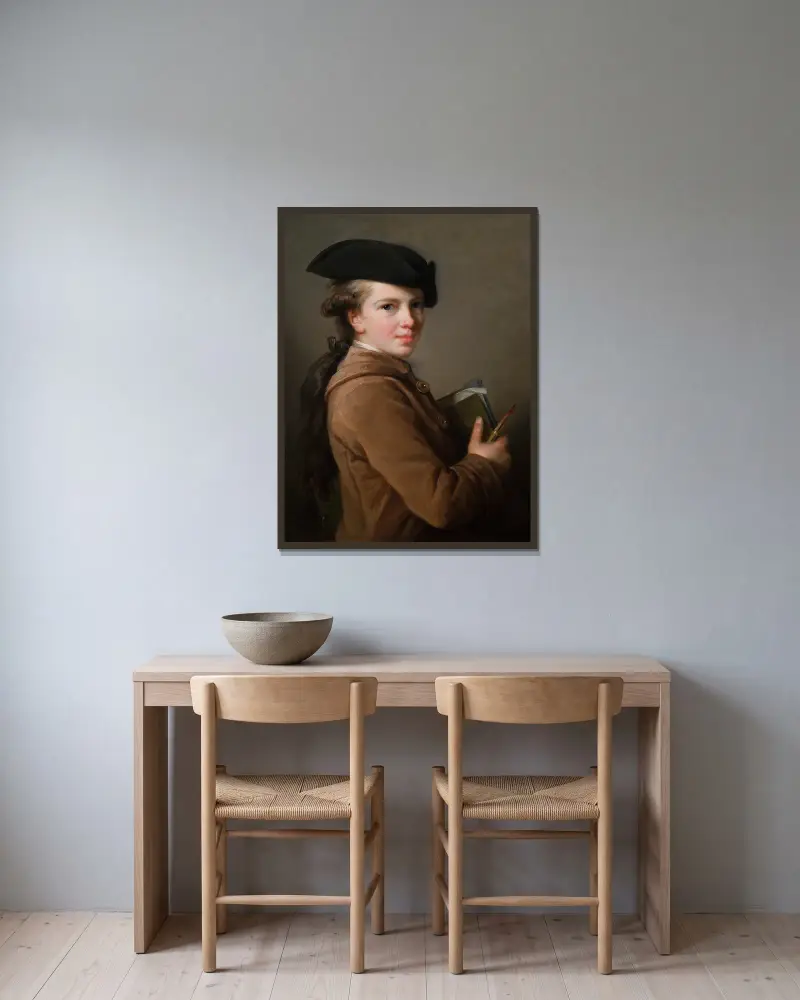 Umělcův bratr, Elisabeth Louise Vigée Le Brun v rámu na stěně