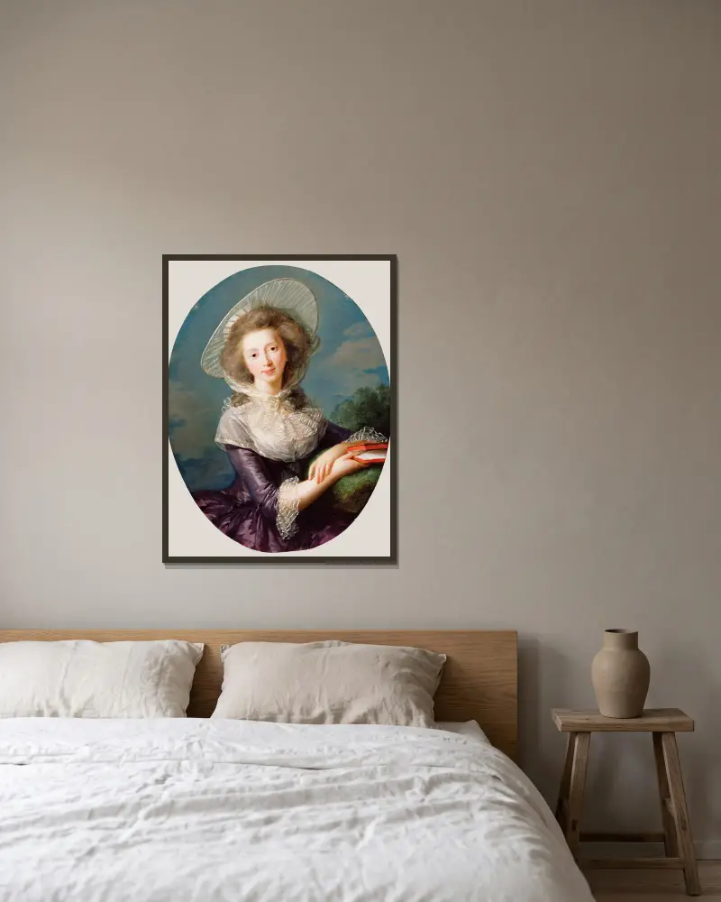 The Vicomtesse de Vaudreuil av Elisabeth Louise Vigée Le Brun inramad på en vägg