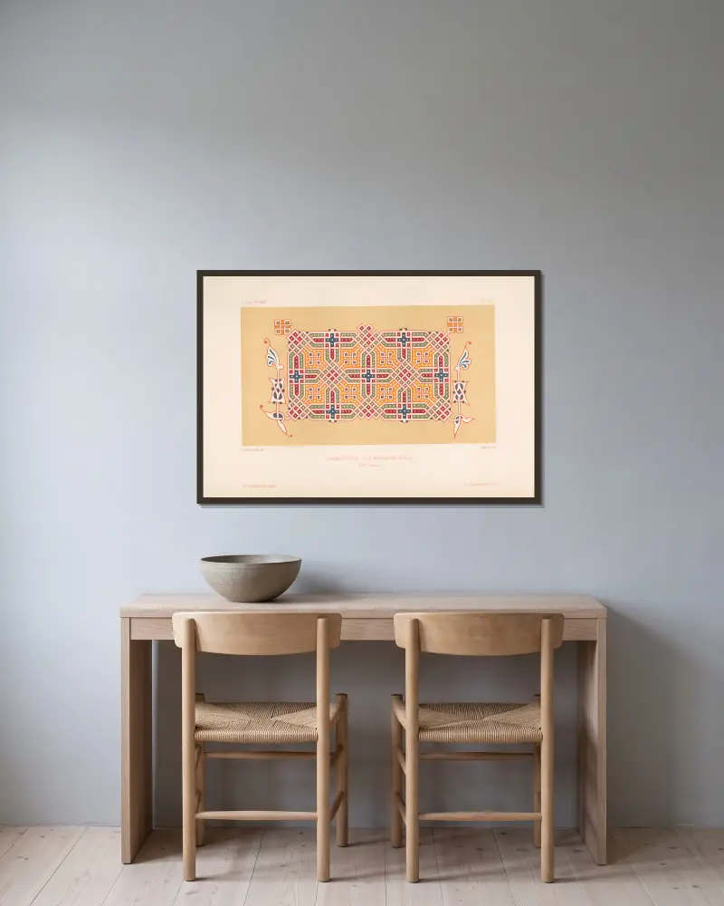 Ornementation d’un manuscrit russe (XVe siècle), 1877 – nr 2 av Eugène-Emmanuel Viollet-le-Duc inramad på en vägg