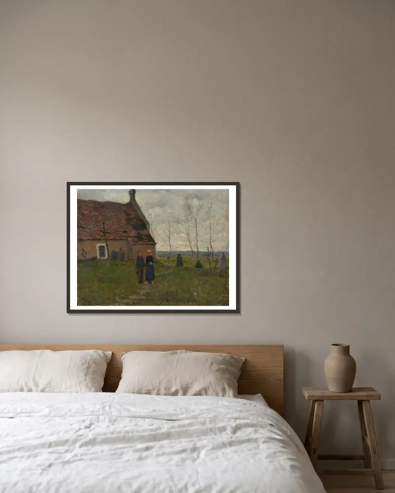 Nach dem Gottesdienst von Henri Le Sidaner gerahmt an einer Wand