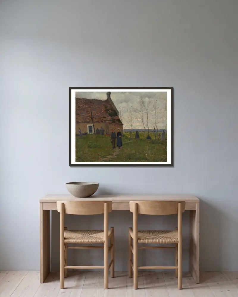 Nach dem Gottesdienst von Henri Le Sidaner gerahmt an einer Wand