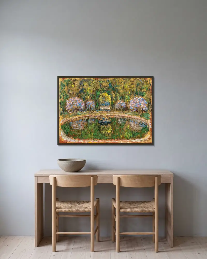 Bassin de Trianon. Versailles av Henri Le Sidaner inramad på en vägg