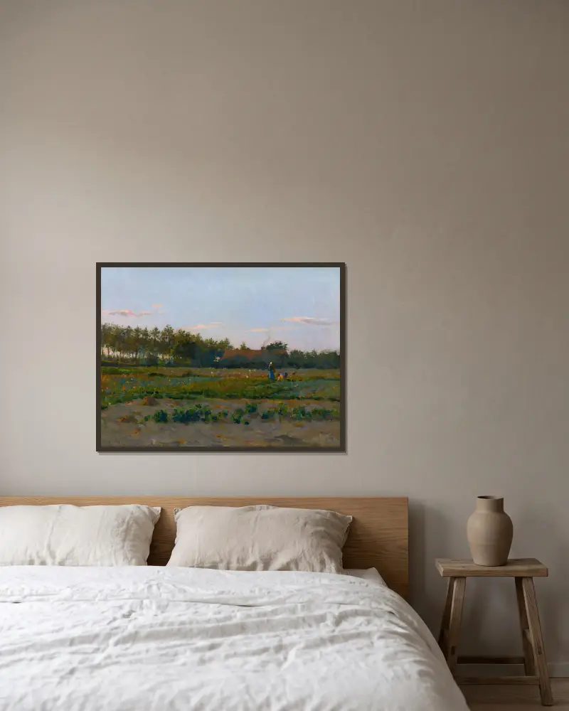 Feld mit Klatschmohn von Henri Le Sidaner gerahmt an einer Wand