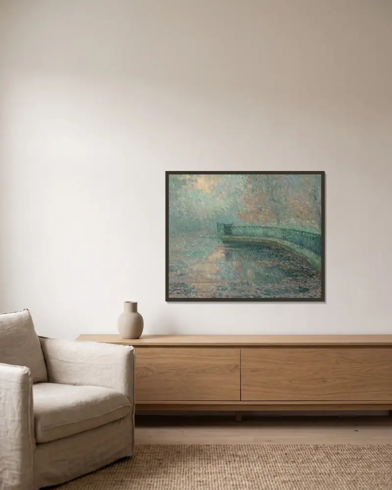 Balustraden, London av Henri Le Sidaner inramad på en vägg