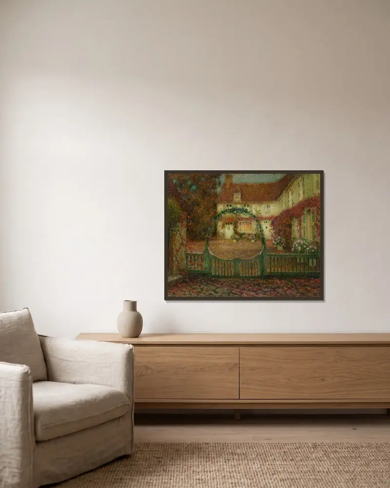 La Maison av Henri Le Sidaner inramad på en vägg