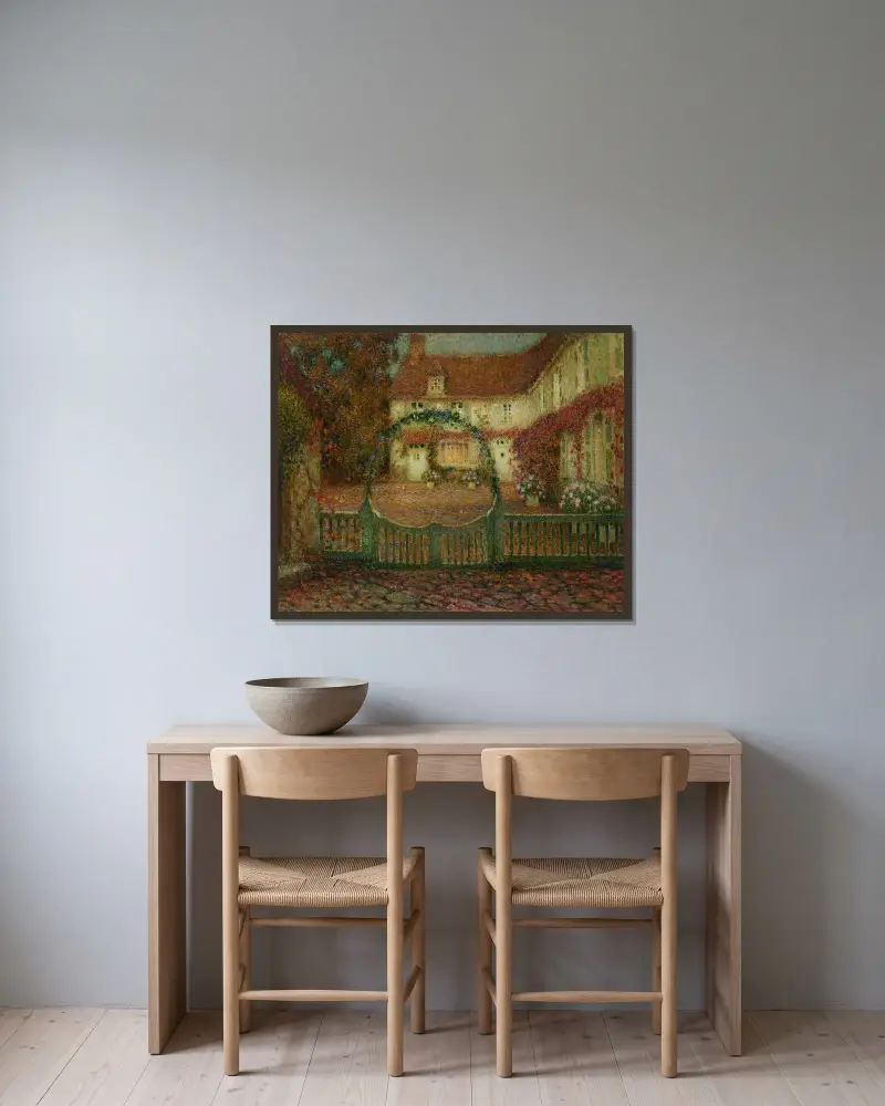 La Maison av Henri Le Sidaner inramad på en vägg