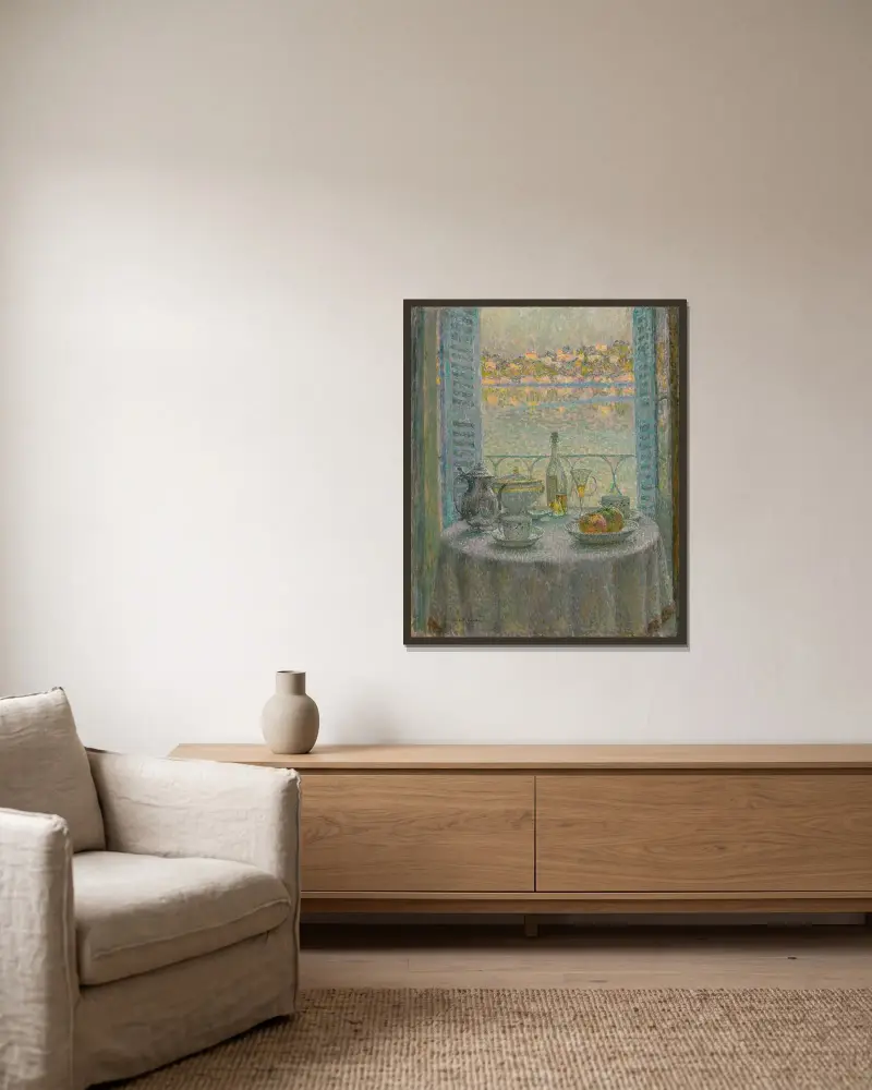 La table ronde von Henri Le Sidaner gerahmt an einer Wand