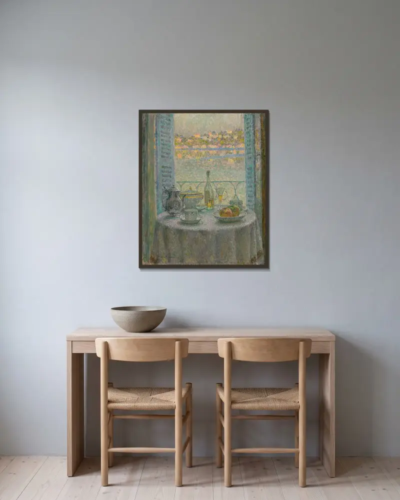 La table ronde von Henri Le Sidaner gerahmt an einer Wand
