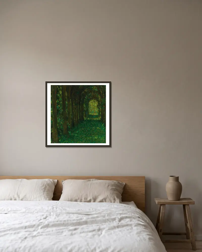 Die grüne Allee von Henri Le Sidaner gerahmt an einer Wand