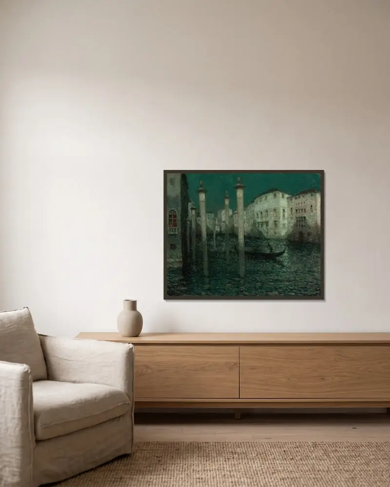 Stora kanalen, Venedig av Henri Le Sidaner inramad på en vägg