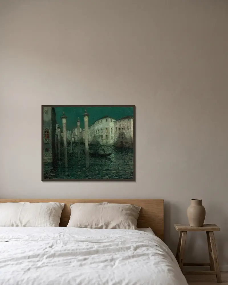 Stora kanalen, Venedig av Henri Le Sidaner inramad på en vägg