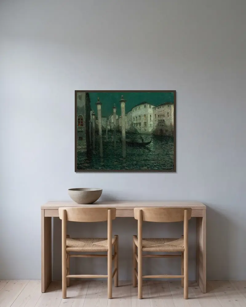 Stora kanalen, Venedig av Henri Le Sidaner inramad på en vägg