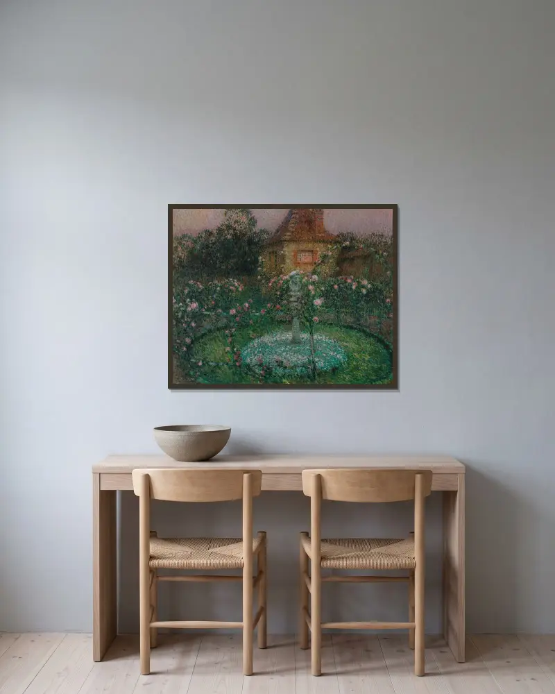 Le Pavillon, Gerberoy av Henri Le Sidaner inramad på en vägg