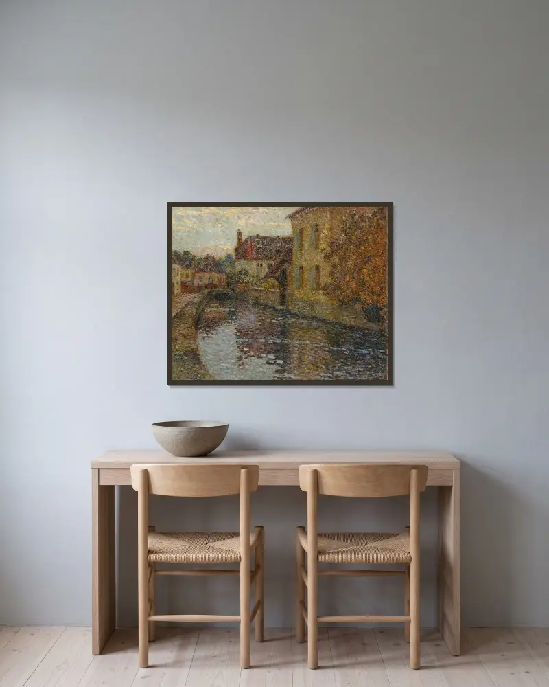 Grå fura av Henri Le Sidaner inramad på en vägg