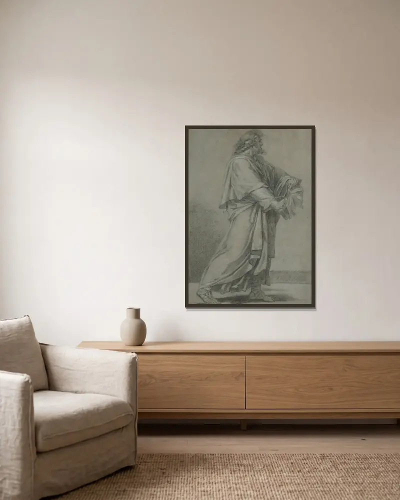 Mężczyzna niszczący książkę, Eustache Le Sueur w ramie na ścianie