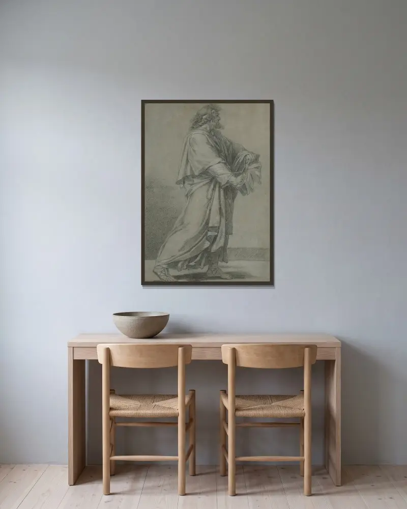 Mężczyzna niszczący książkę, Eustache Le Sueur w ramie na ścianie