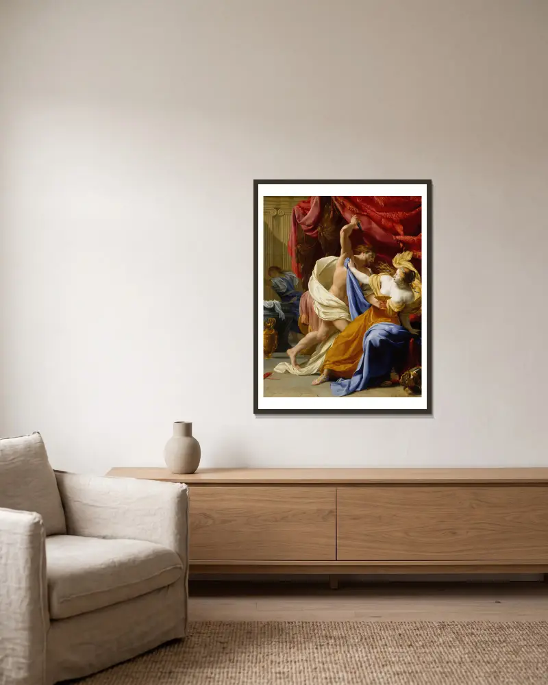 The Rape of Tamar (probably ca. 1640) av Eustache Le Sueur inramad på en vägg