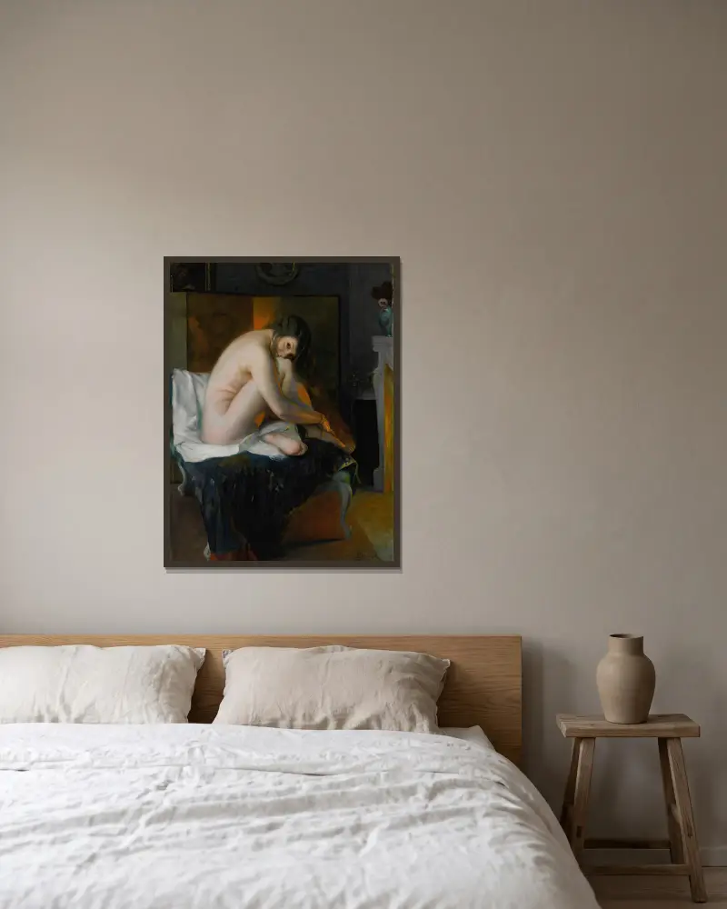 Před ohněm, Julius Leblanc Stewart v rámu na stěně