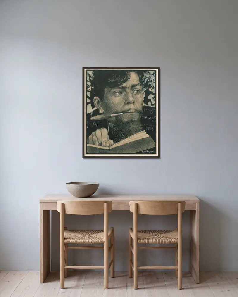 Albert Hahn av Leo Gestel inramad på en vägg