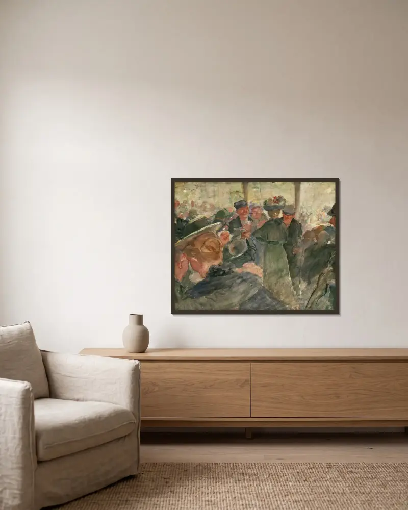 Firande av drottningens födelsedag på en bar av Leo Gestel inramad på en vägg