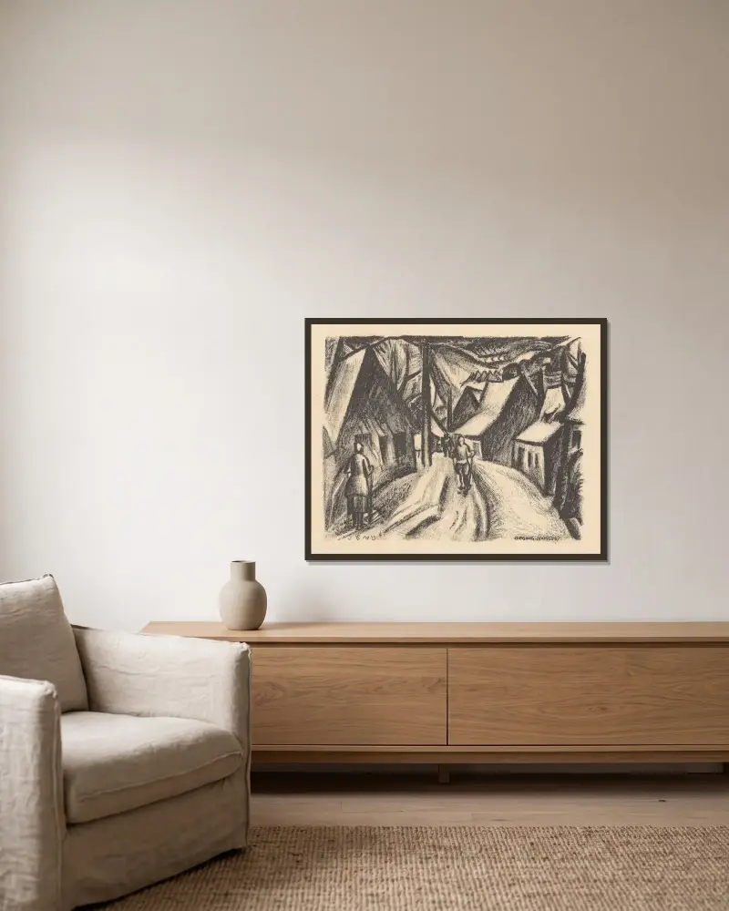 Geising (Erzgebirge) von Leo Gestel gerahmt an einer Wand