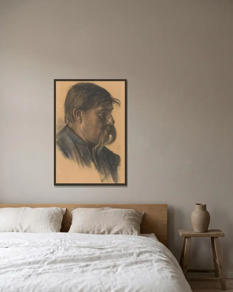 Kopie eines Hafenarbeiters von Leo Gestel gerahmt an einer Wand