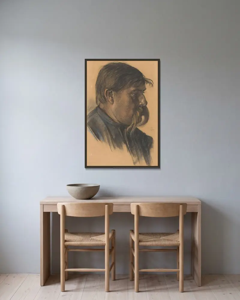 Kopie eines Hafenarbeiters von Leo Gestel gerahmt an einer Wand
