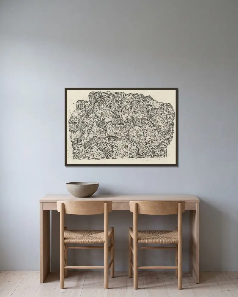 Huvuden av Leo Gestel inramad på en vägg
