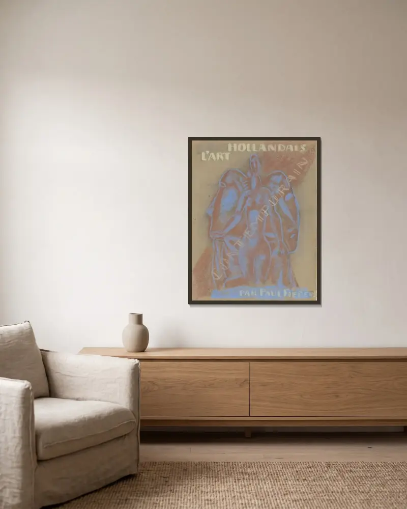 Paul Fierens 'L'Art Hollandais contemporain' av Leo Gestel inramad på en vägg