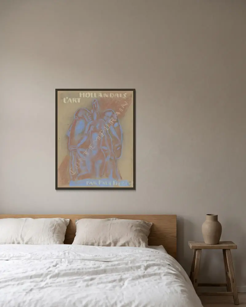 Paul Fierens 'L'Art Hollandais contemporain' av Leo Gestel inramad på en vägg